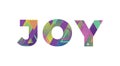 Joy Concept Retro Colorful Word Art Illustration Royalty Free Stock Photo