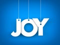 Word JOY hanging on the ropes Royalty Free Stock Photo