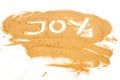 Word JOY written on pile of yellow sand Royalty Free Stock Photo