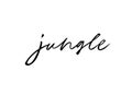 Word Jungle, ink brush vector lettering. Royalty Free Stock Photo