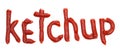 The word ketchup written with ketchup Royalty Free Stock Photo