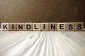 Word kindliness from wooden blocks
