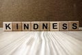 Word kindness from wooden blocks