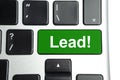 word lead on keyboard button. Business concept