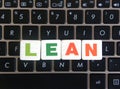 Word Lean on keyboard background Royalty Free Stock Photo