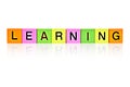 Word LEARNING from letter blocks Royalty Free Stock Photo