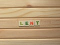 Word Lent on wood