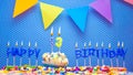 A word from the letters of happy birthday candles for a thirteen year old child. Copy space Happy birthday greetings for 13 years Royalty Free Stock Photo