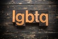 LGBTQ Concept Vintage Wooden Letterpress Type Word Royalty Free Stock Photo