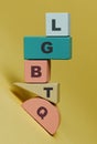 word LGBTQ written in wooden building blocks