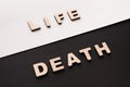 Word Life and Death on contrast background Royalty Free Stock Photo