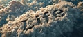 The word 'Life' depicted as cloud against a textured sky background, promoting the ecological concept of saving Royalty Free Stock Photo