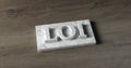 Word LOI loi = Law engraved in marble 3D rendering