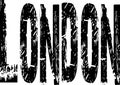 The word London in Black Grunge Type