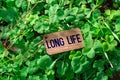 The word long life wooden tag Royalty Free Stock Photo
