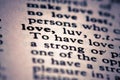 Word love from the dictionary Royalty Free Stock Photo