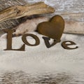 Word love and heart