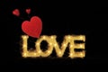 Word Love in Lighted Marquee Letters Royalty Free Stock Photo