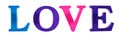 Word love is lined with multicolored plastic letters on magnets Royalty Free Stock Photo