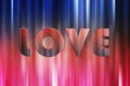 Word love over abstract background