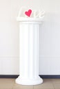 The word love on a pedestal