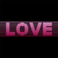 Word love from pink lines on black