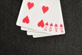 The word love spelled with playing cards