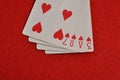 The word love spelled with playing cards