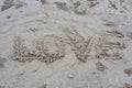 Word love write on the beach. Royalty Free Stock Photo