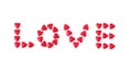 The word Love Written with Hearts Royalty Free Stock Photo