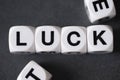 Word luck on toy cubes Royalty Free Stock Photo