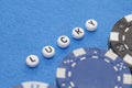 Word`lucky` with poker chips Royalty Free Stock Photo