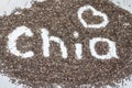 Word made from chia seeds Royalty Free Stock Photo