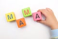Word mama on cubes Royalty Free Stock Photo