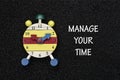 Word manage your time with clock Royalty Free Stock Photo