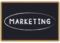 Word Marketing chalk written on a blackboard Royalty Free Stock Photo