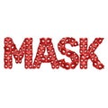 Red mask text art isolated on white background Royalty Free Stock Photo
