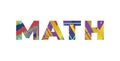 Math Concept Retro Colorful Word Art Illustration