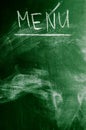 Word menu on chalk board Royalty Free Stock Photo