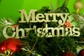 Word of  Merry Christmas on the Christmas Tree Royalty Free Stock Photo