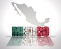 Word Mexico on a map background