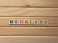 Word Morality on wood