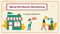 Word of mouth marketing, referral and customer promotion vector design Generative AI