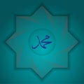 The word Muhammad in Arabic calligraphy, Translation, Prophet Muhammad Royalty Free Stock Photo