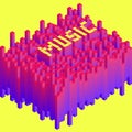 Word Music made of audio levels blocks