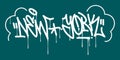 Word New York Abstract Hip Hop Hand Written Graffiti Style Vector Illustration