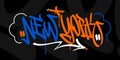 Word New York Abstract Hip Hop Hand Written Graffiti Style Vector Illustration