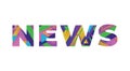 News Concept Retro Colorful Word Art Illustration