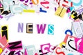 Word NEWS from newspaper letters Royalty Free Stock Photo