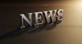 3D Rendered Metallic Word NEWS With Dramatic Lighting And Shadow news text Royalty Free Stock Photo